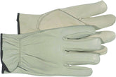 Boss 4068J Gloves, XL, Keystone Thumb, Open, Shirred Elastic Back Cuff, Leather, Natural